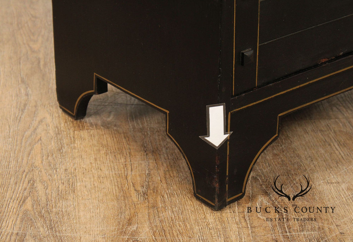 Shop Of The Crafters Antique Oak Ebonized Grandfather Clock
