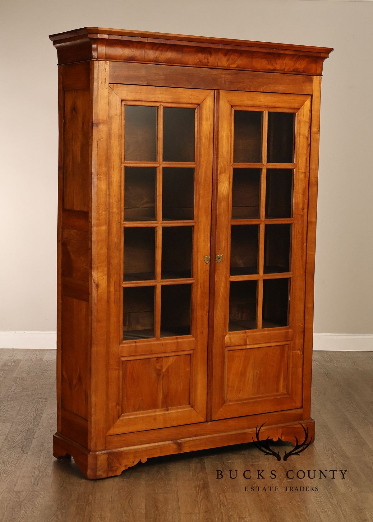 Antique French Louis Philippe Cherry Display Bookcase