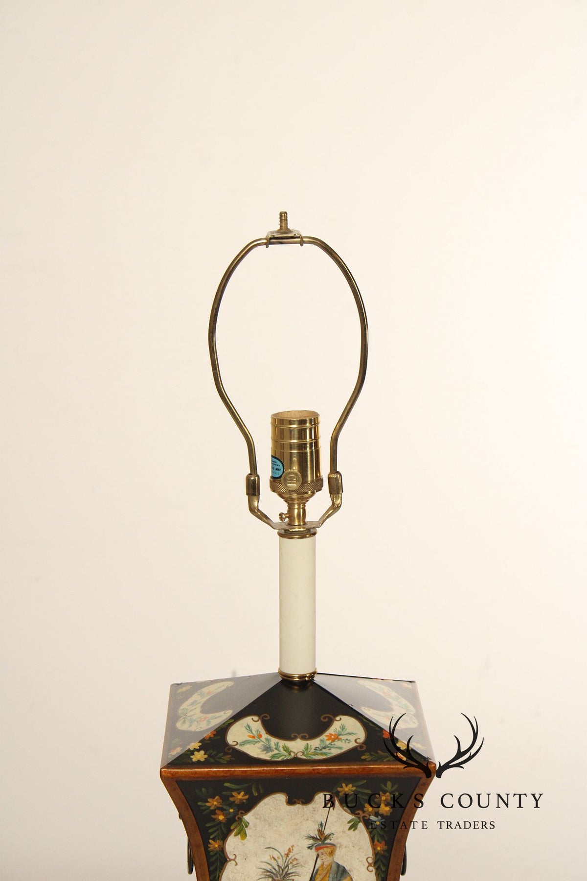 Chelsea House Pair of Painted Toleware Table Lamps