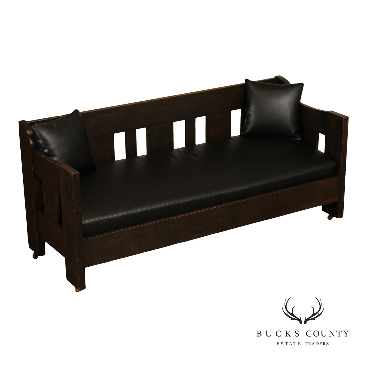 Limbert Antique Arts & Crafts Oak Settle Sofa
