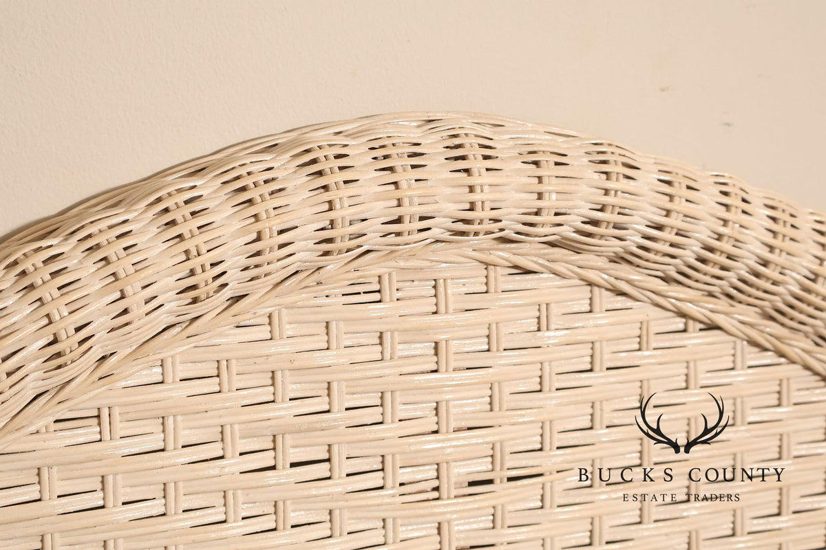 Coastal Style Vintage Full Wicker Headboard