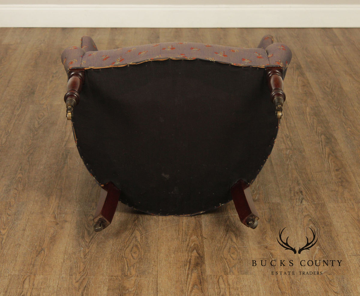 Antique English Regency Barrel Back Fireside Chair