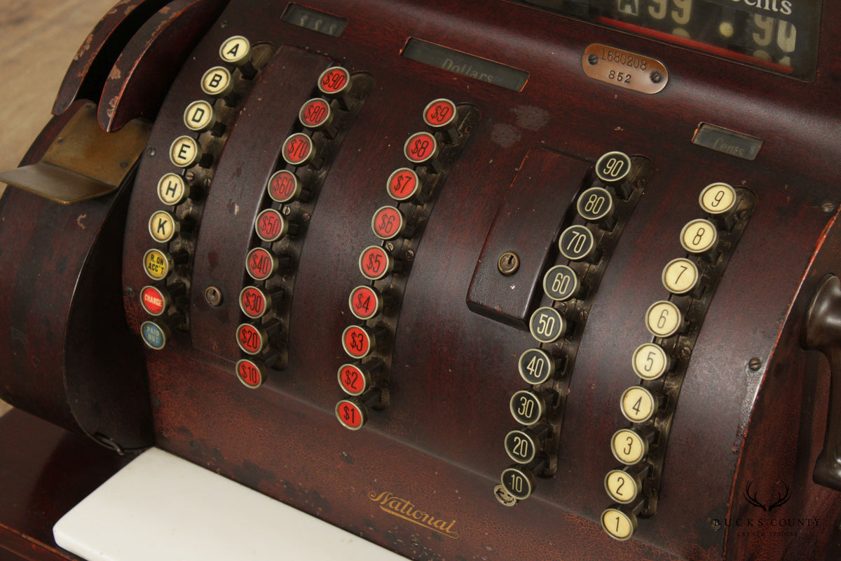 Vintage National Hand-Crank Cash Register