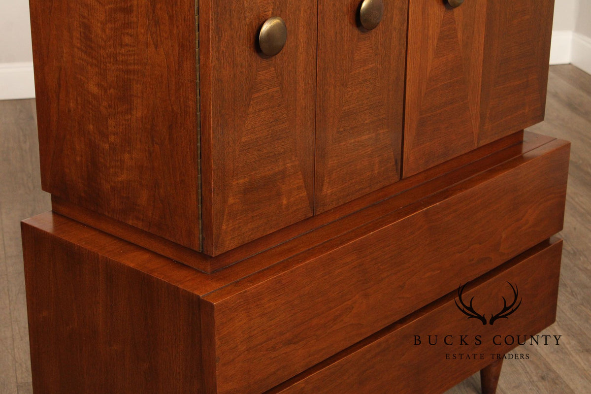 American Of Martinsville Mid Century Modern Walnut Gentleman's Chest