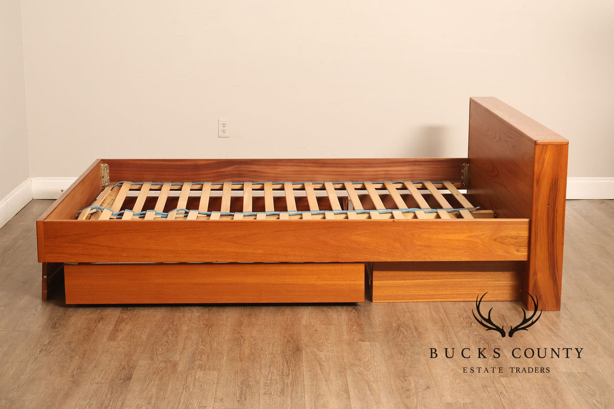 Scan Coll Danish Modern Queen Size Teak Platform Bed