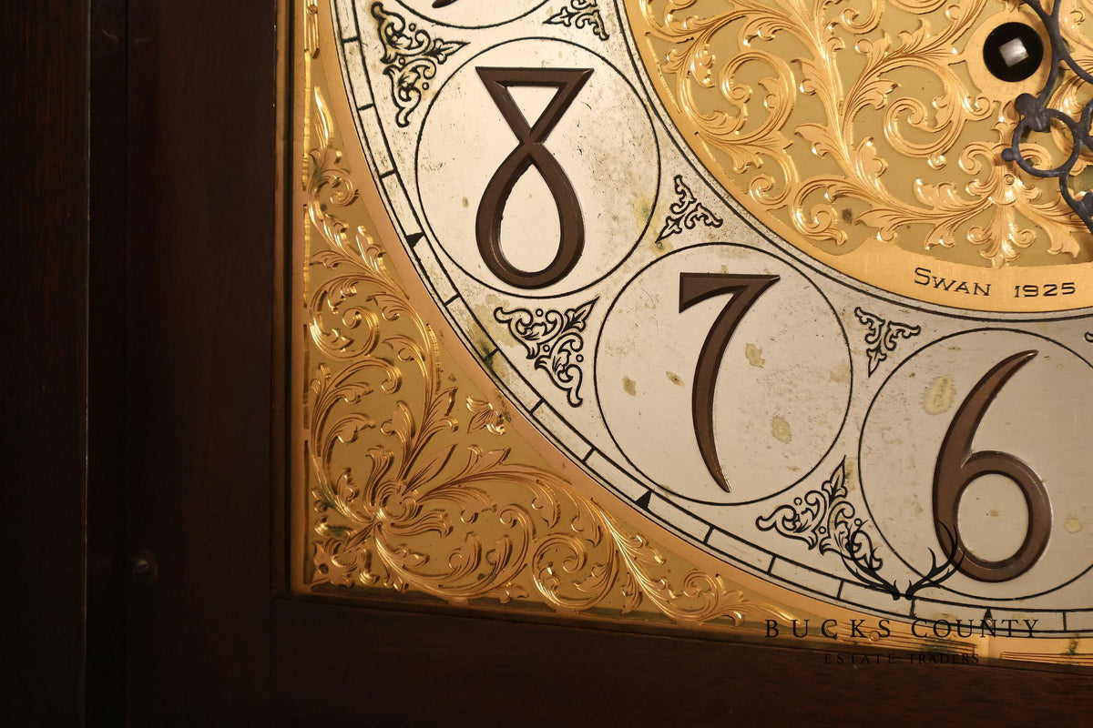 Herschede 1925 “Swan” Nine-Tube Mahogany Hall Clock