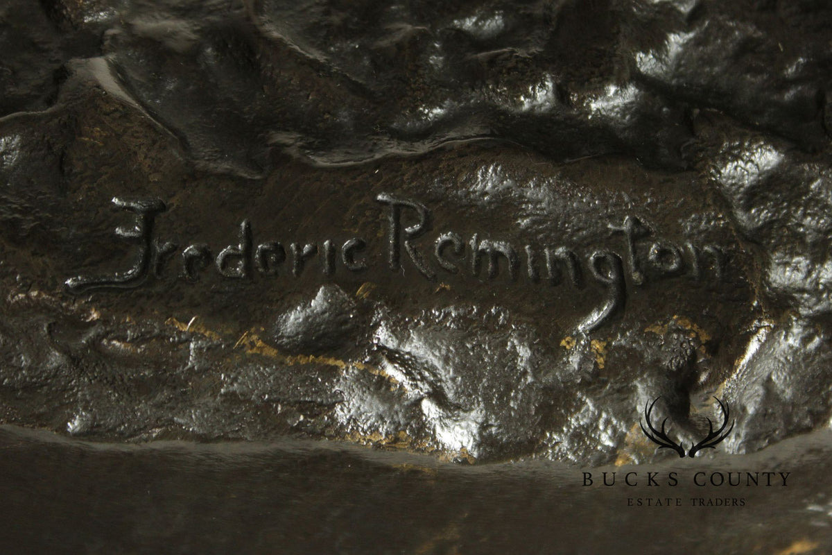Frederic Remington 'Cheyenne' Native American Equestrian Bronze Sculpture