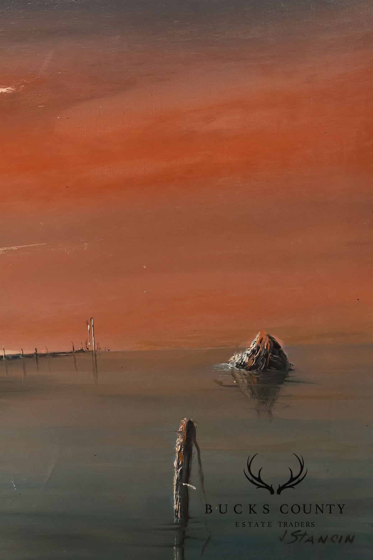 John Stancin Surrealist Oil Painting, Deserted