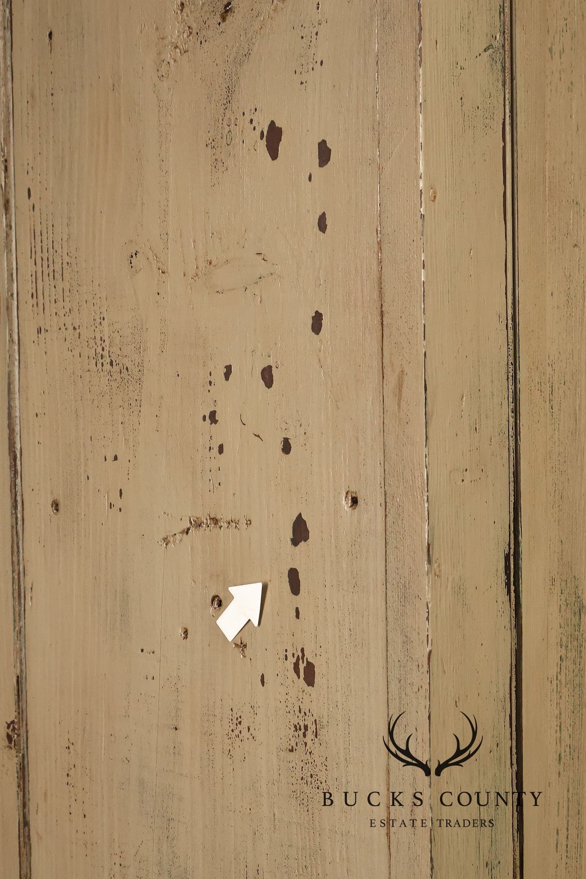 Vintage Distressed Painted Pine Step-Back Cupboard Cabinet