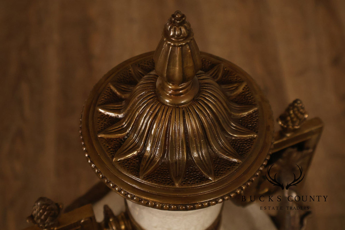 Neoclassical Style Crackle Glazed Porcelain Urn
