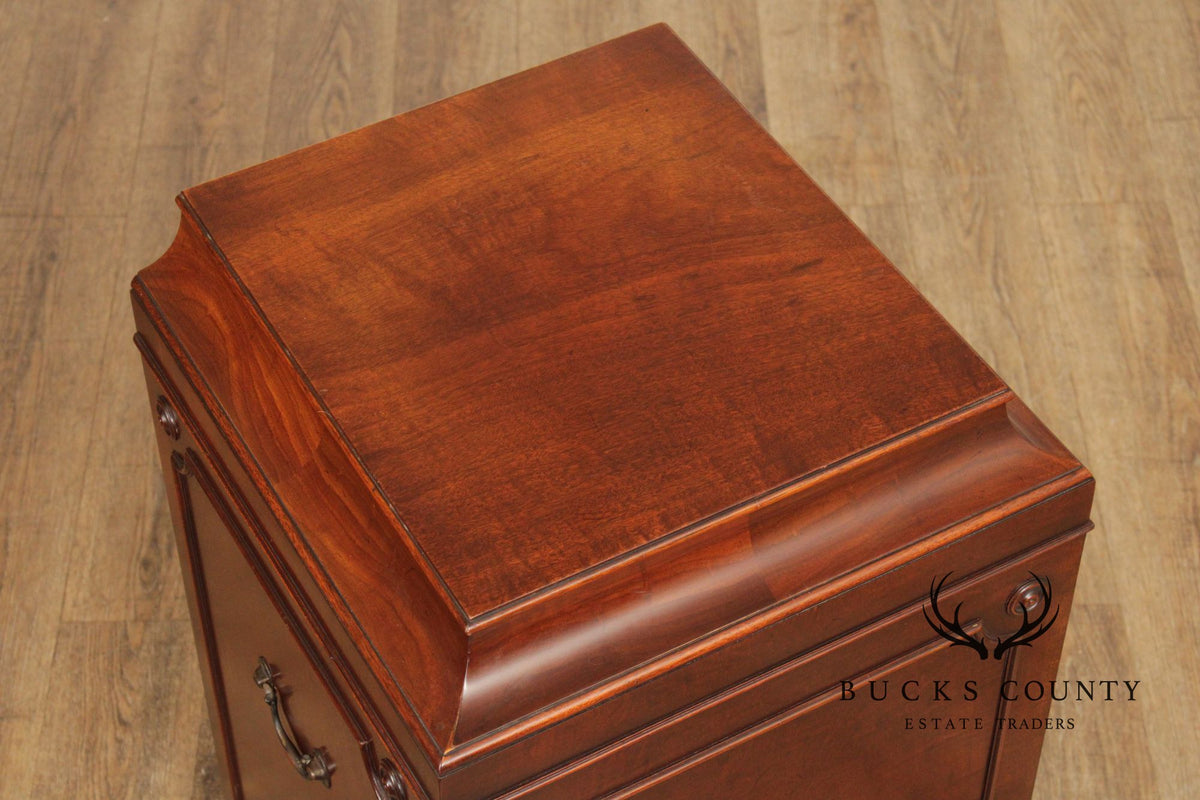 Georgian Style 1940's Custom Mahogany Silver Chest Cabinet