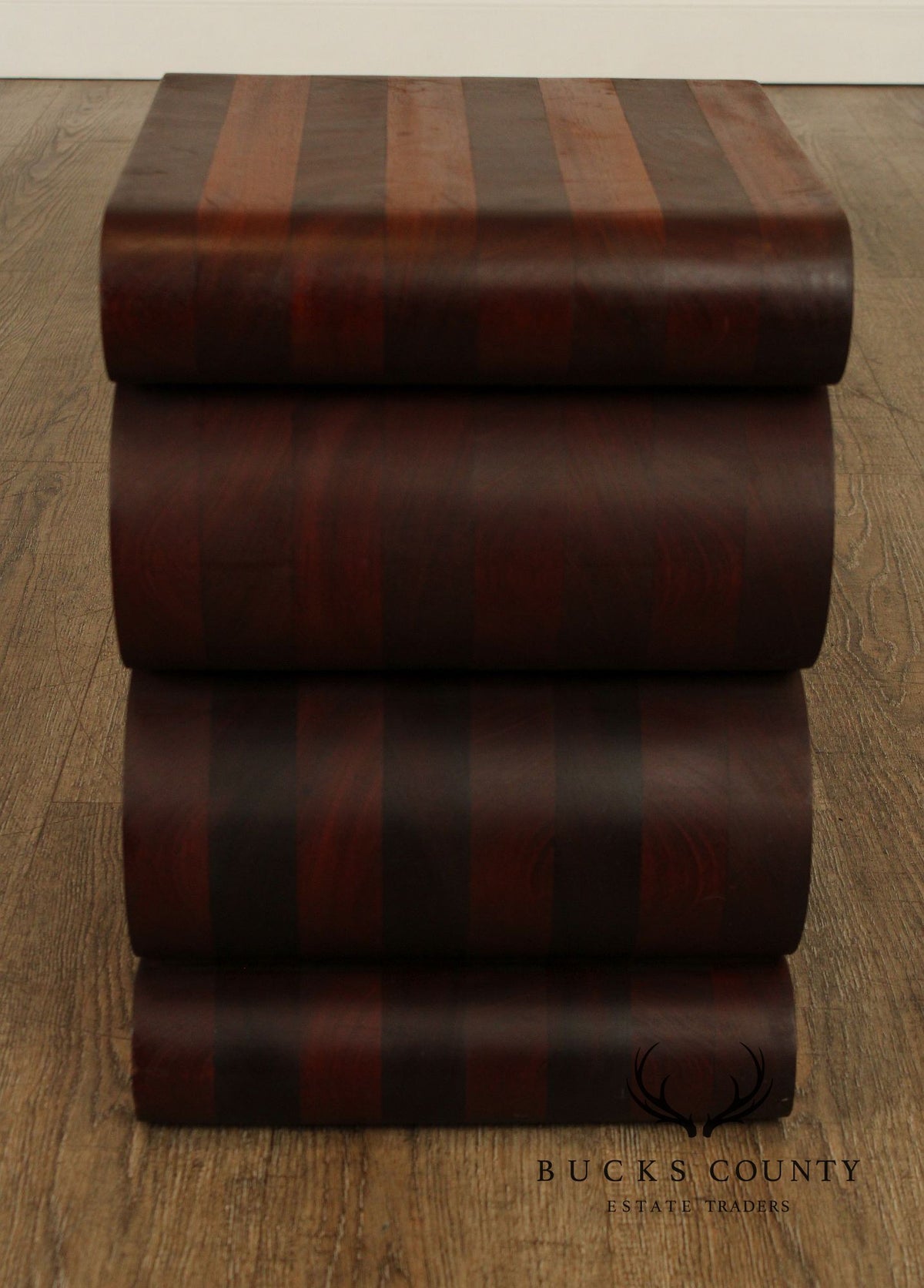 Pair Of Contemporary Sculptural Snake Form Wood End Tables