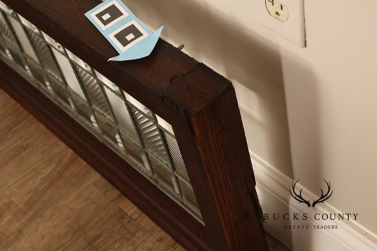 Arts & Crafts Leaded Glass and Oak Transom Window