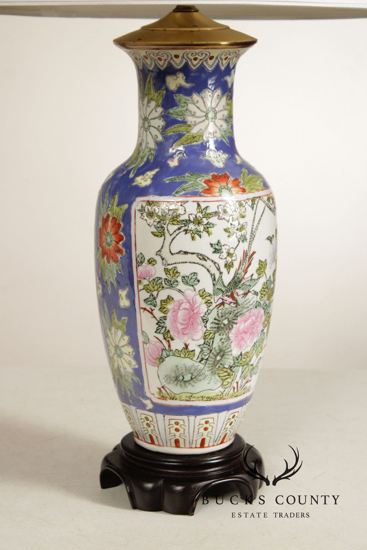 Asian Style Porcelain Vasiform Table Lamp