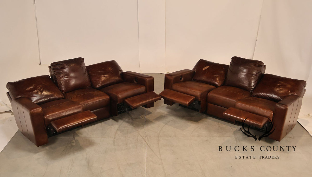 Soft Line 'Energia' Leather Power Reclining Sofa