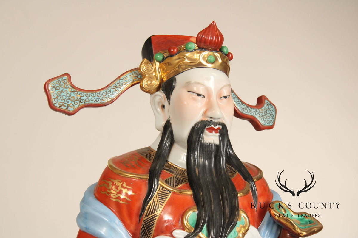 Set Of 3 Chinese Porcelain Fu Lu Shou Immortal Figurines
