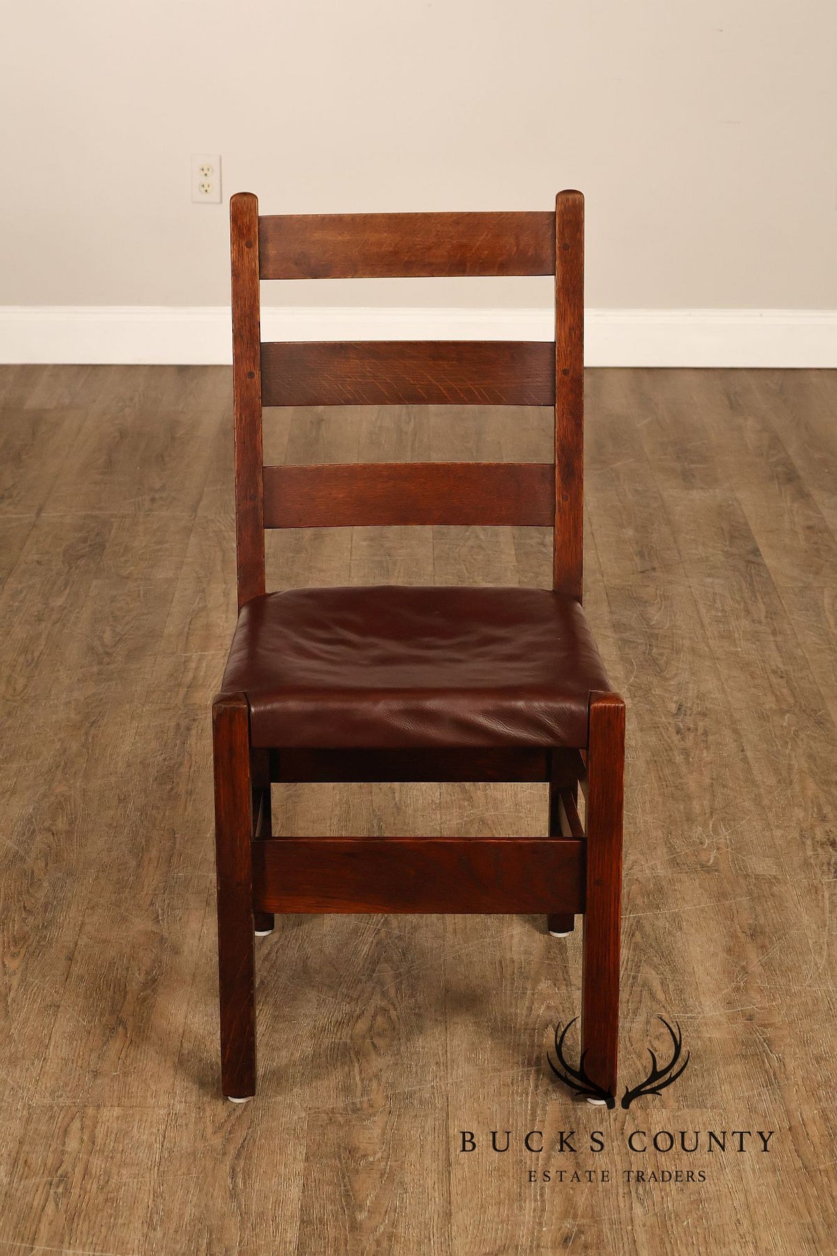 Antique Gustav Stickley No. 306 1/2 Oak Dining Chairs Set Of Seven