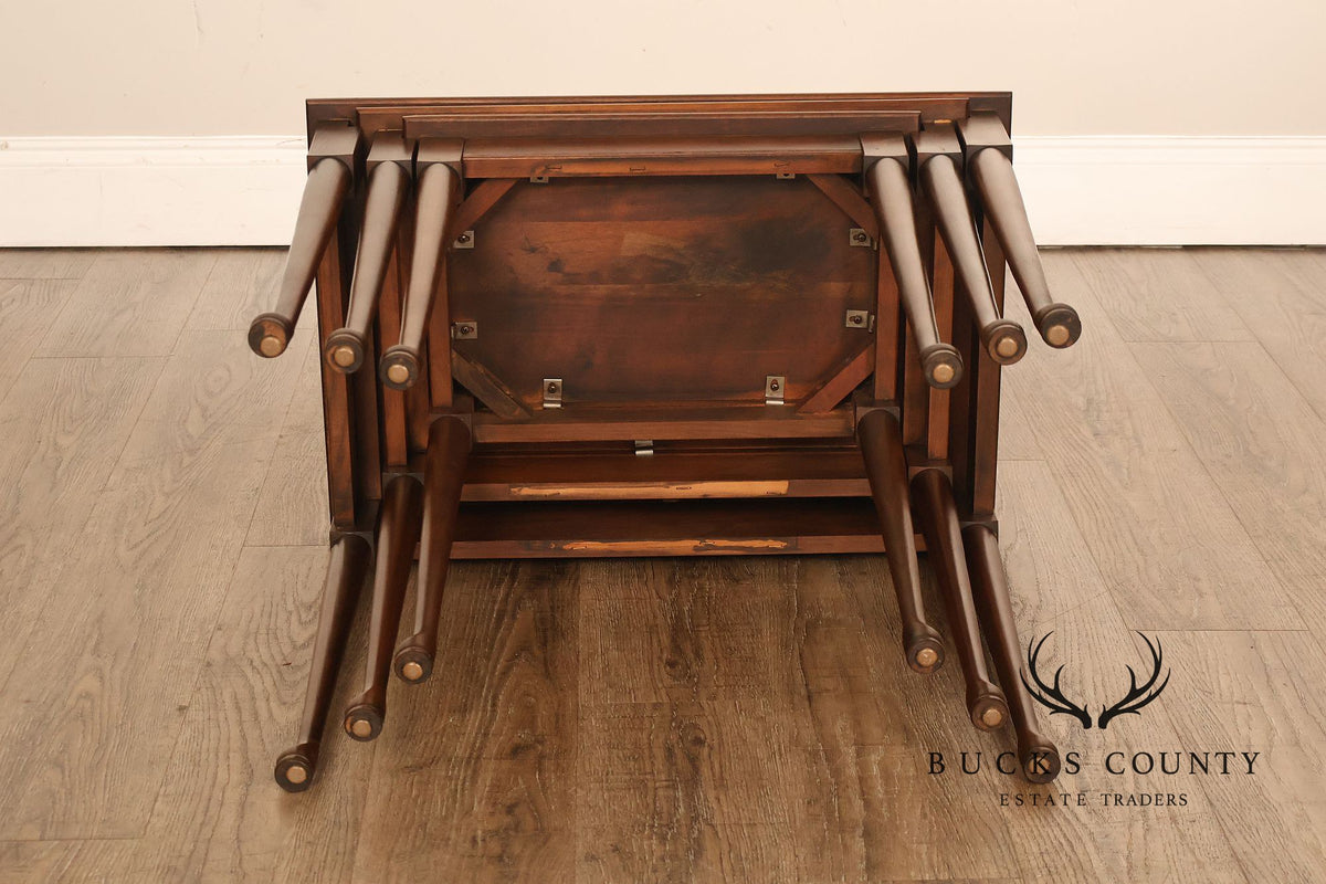 Traditional Mahogany Three Piece Nesting Table Set