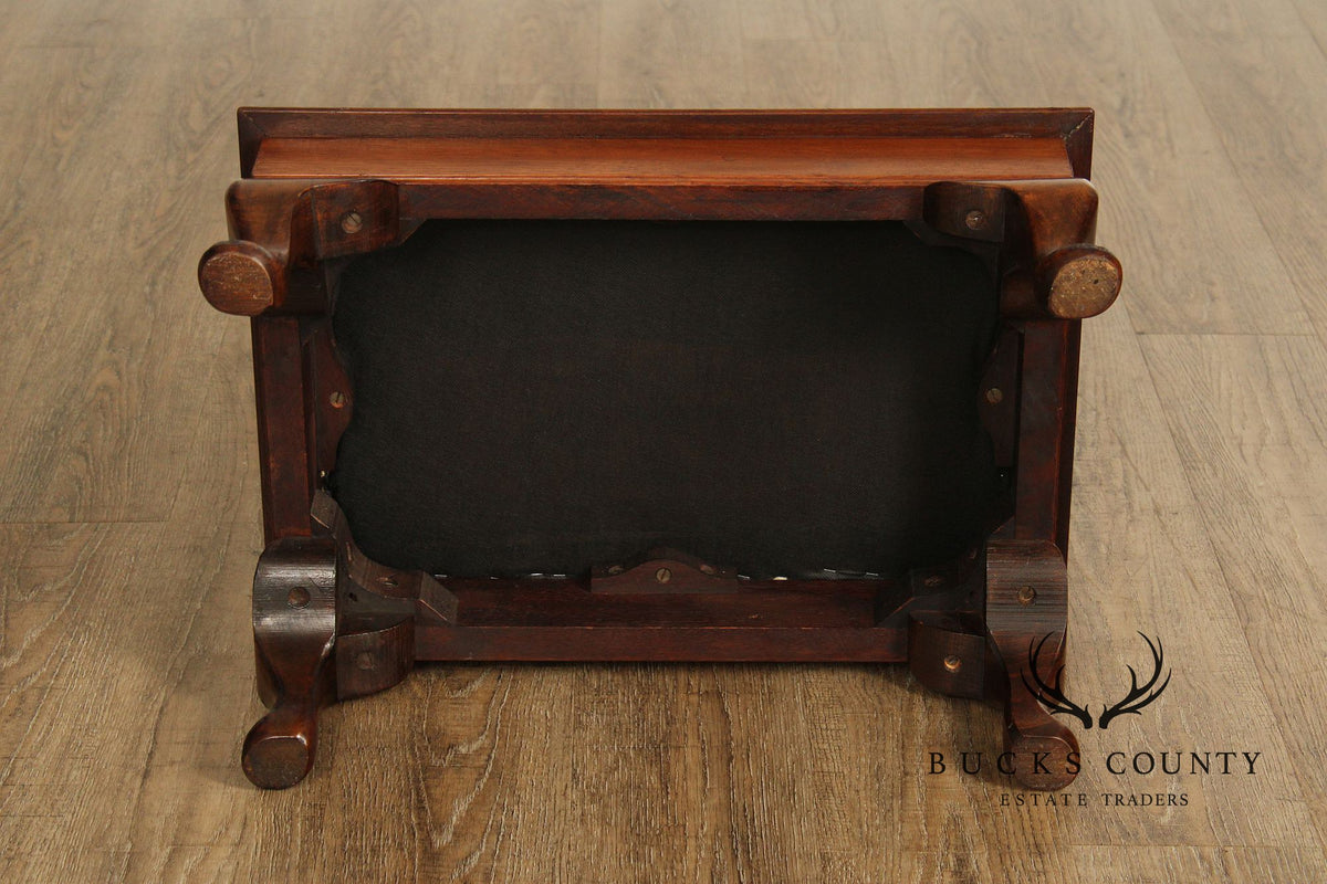 Vintage Mahogany Queen Anne Style Footstool