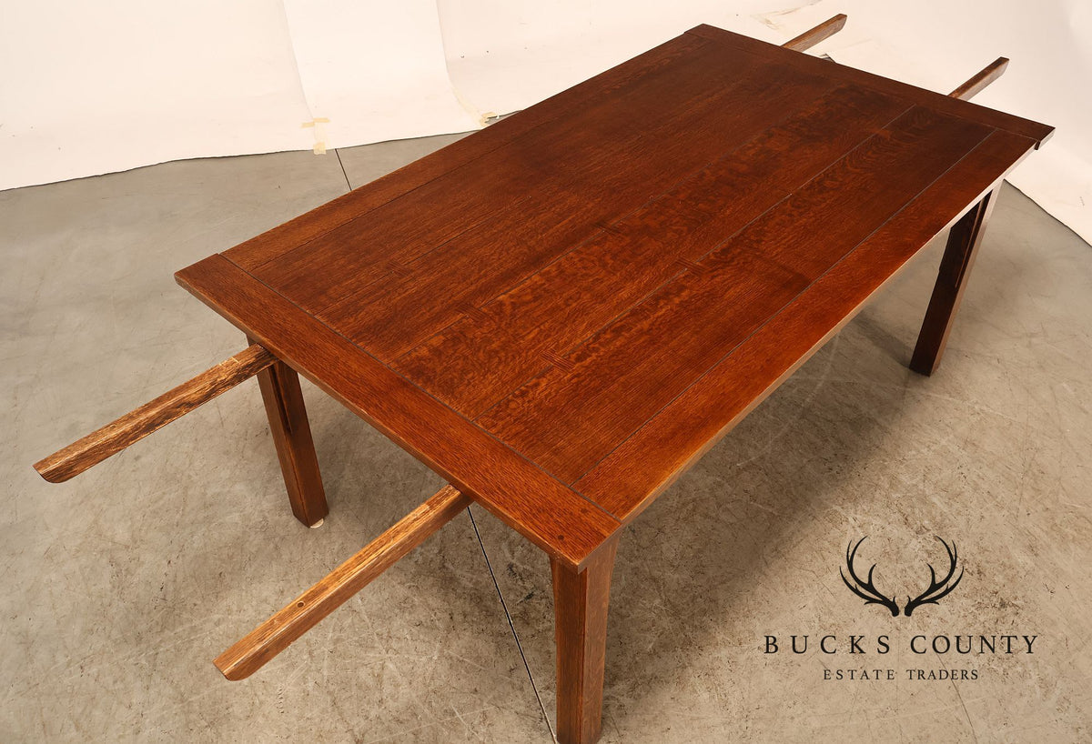 Stickley Mission Collection Oak Draw Top Extension Dining Table