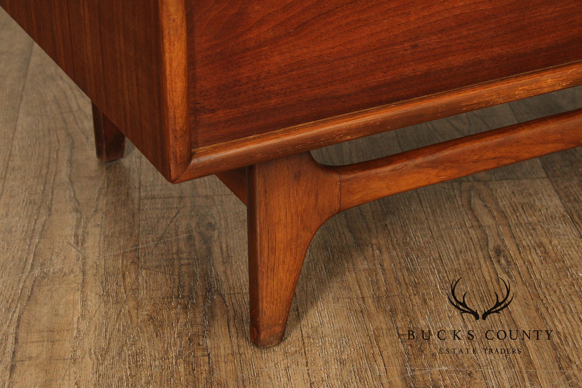 Lane Mid-Century Modern Walnut High Chest With Doors