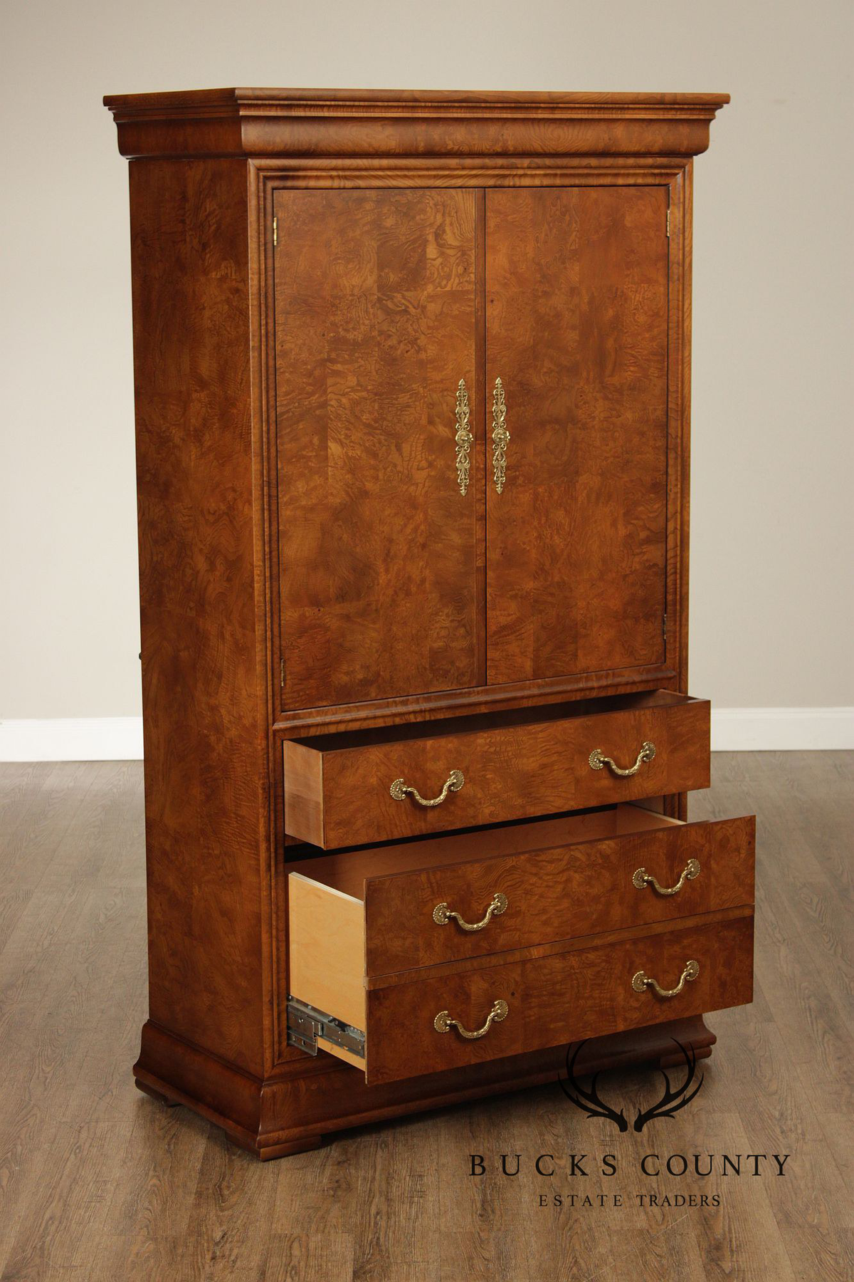 Henredon Charles X Collection Burlwood Armoire