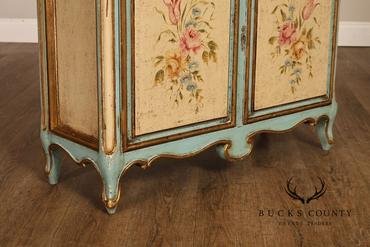 Venetian Style Hand Painted Florentine Cabinet On Stand