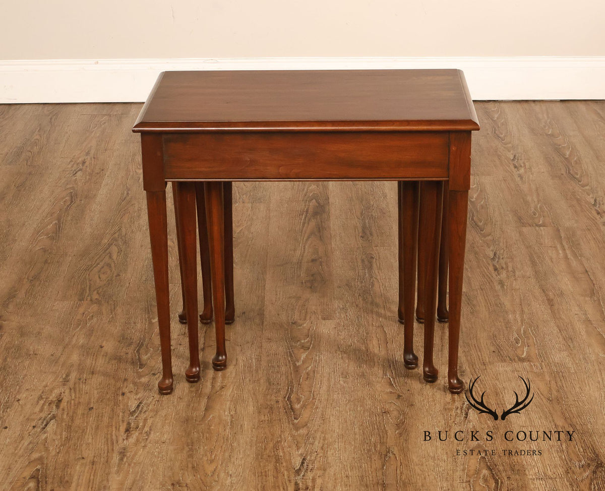 Traditional Mahogany Three Piece Nesting Table Set