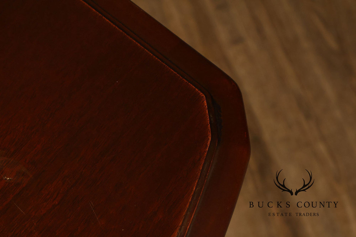 Traditional Mahogany Double Dresser With Carved Claw Feet