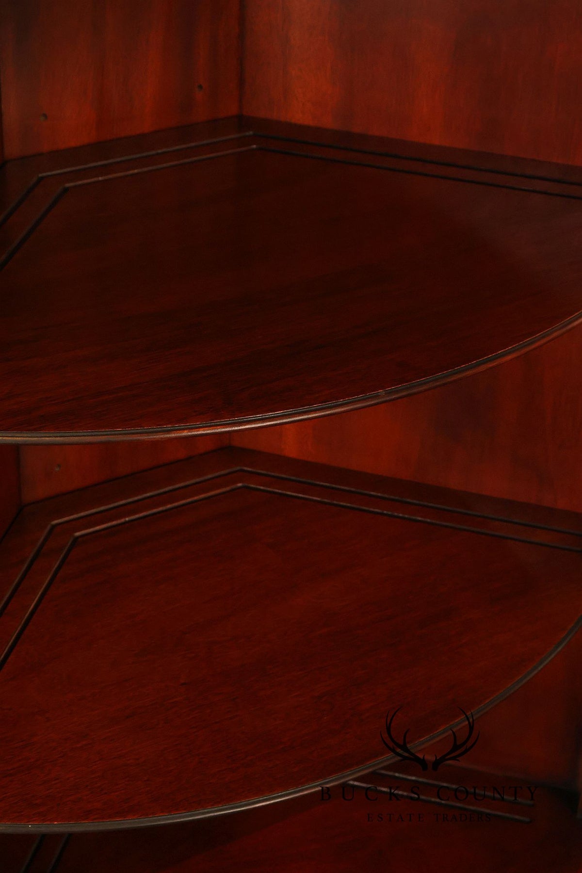 Drexel Travis Court Mahogany Bow Front Corner Cabinet