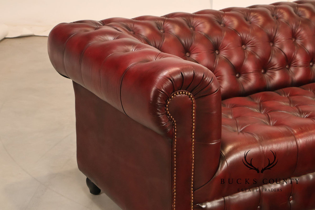 Chesterfield Style Oxford Red Leather Sofa