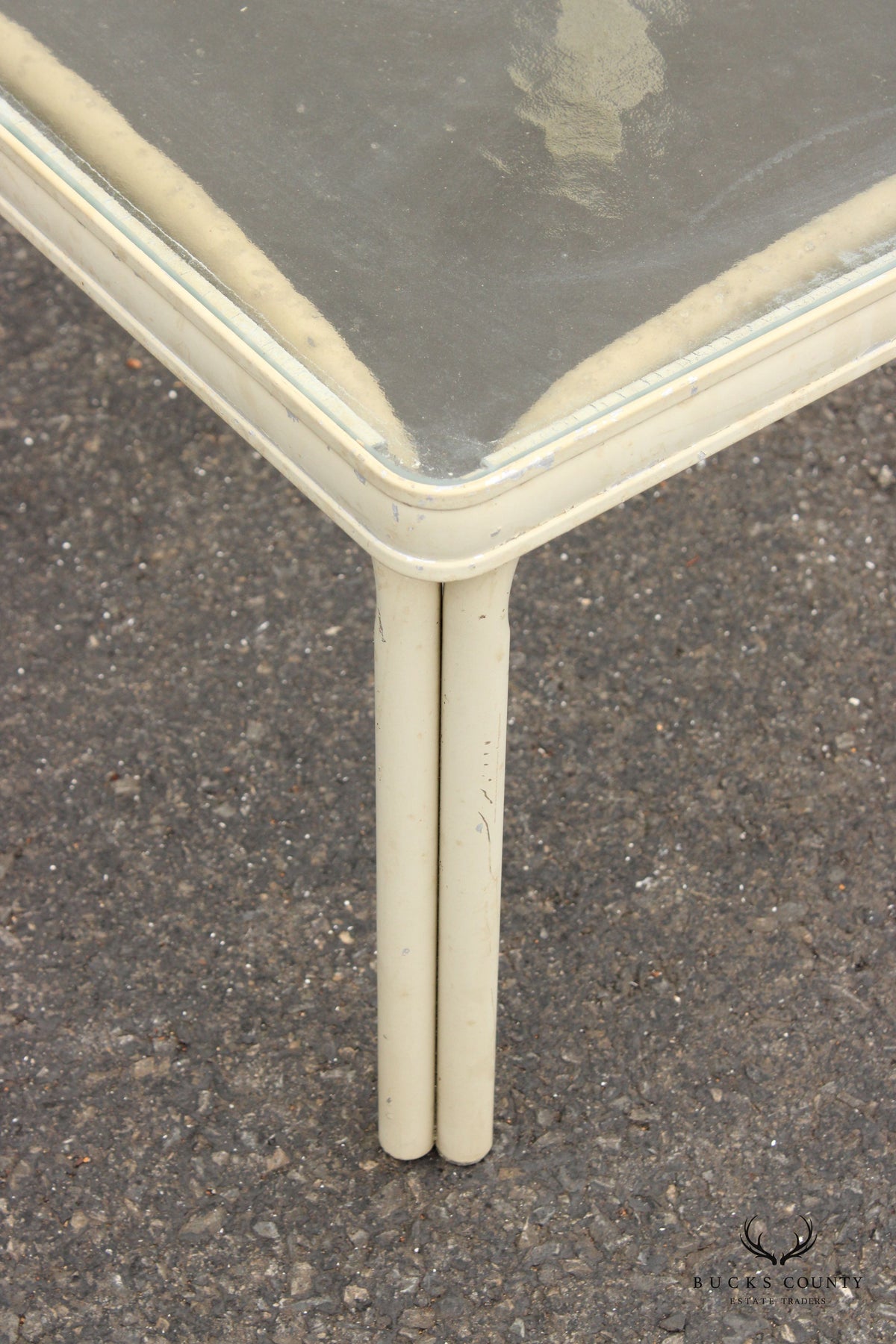 Brown Jordan Vintage Outdoor Patio Glass Square Top Side Table
