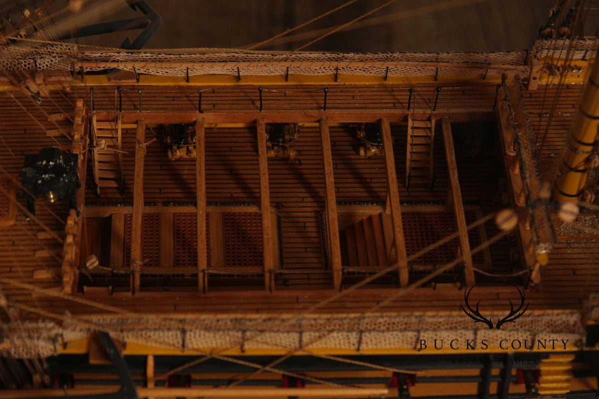 Model Ship 'HMS Victory' In Wooden Display Case