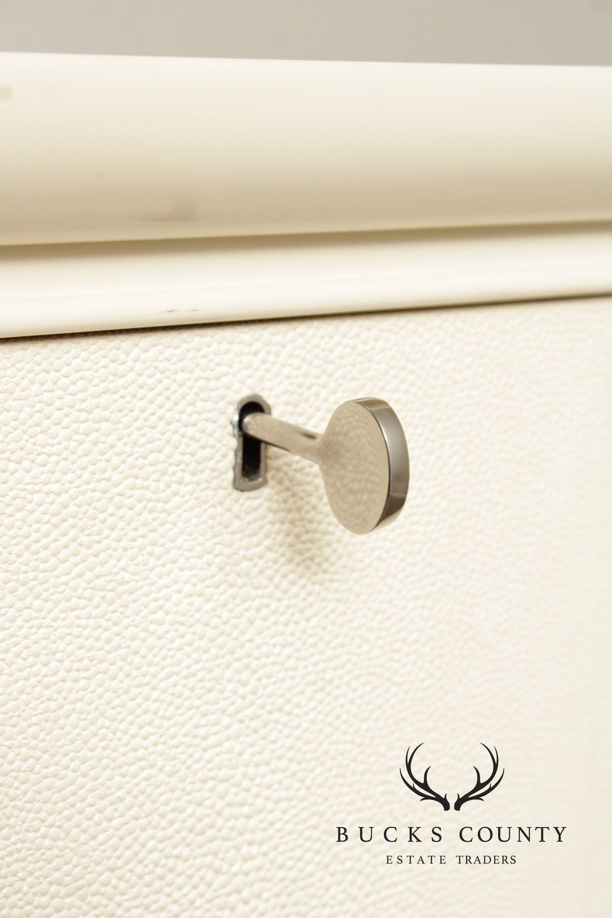 Modern White Lacquer Dry Bar Cabinet With Hidden Mahogany Interior And Rotating Shelves