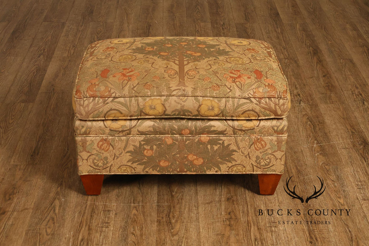 Stickley Tree of Life Upholstered Lounge Chair With Matching Ottoman