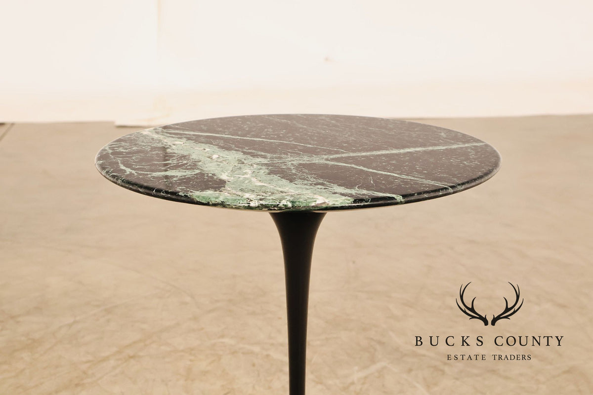 Knoll Saarinen Round Green Marble Tulip Side Table