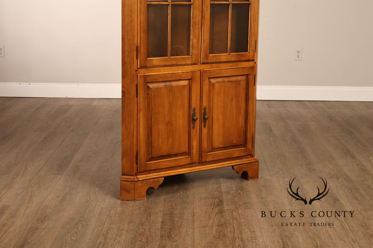 Ethan Allen 1776 Collection Pair of Maple Corner Cabinets