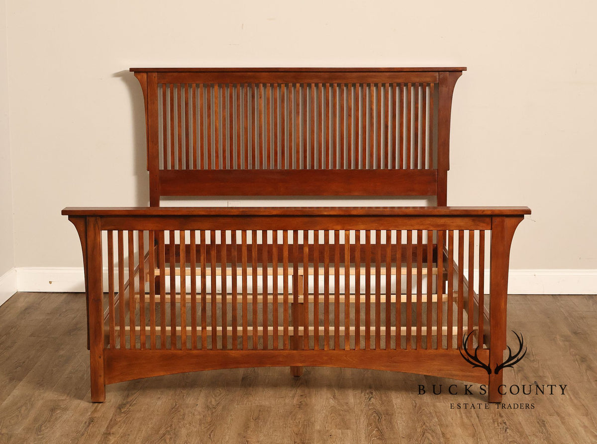 Stickley Mission Collection Queen Size Cherry Spindle Bed