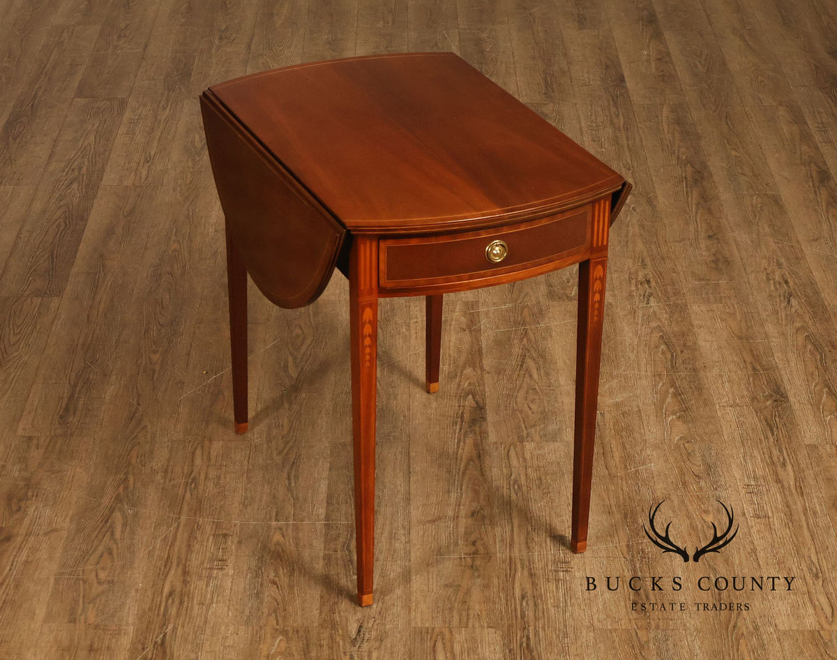 Baker Hepplewhite Style Mahogany Drop-Leaf Side Table