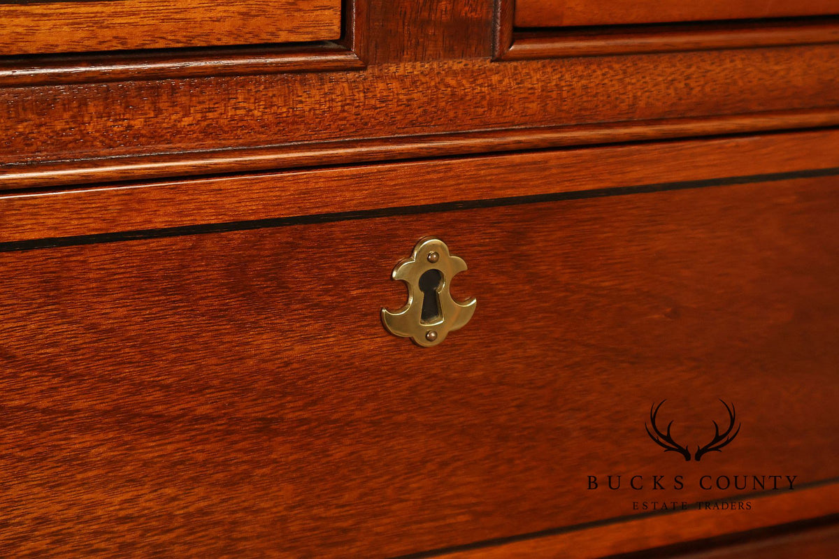 Stickley Georgian Style Banded Mahogany Tall Chest