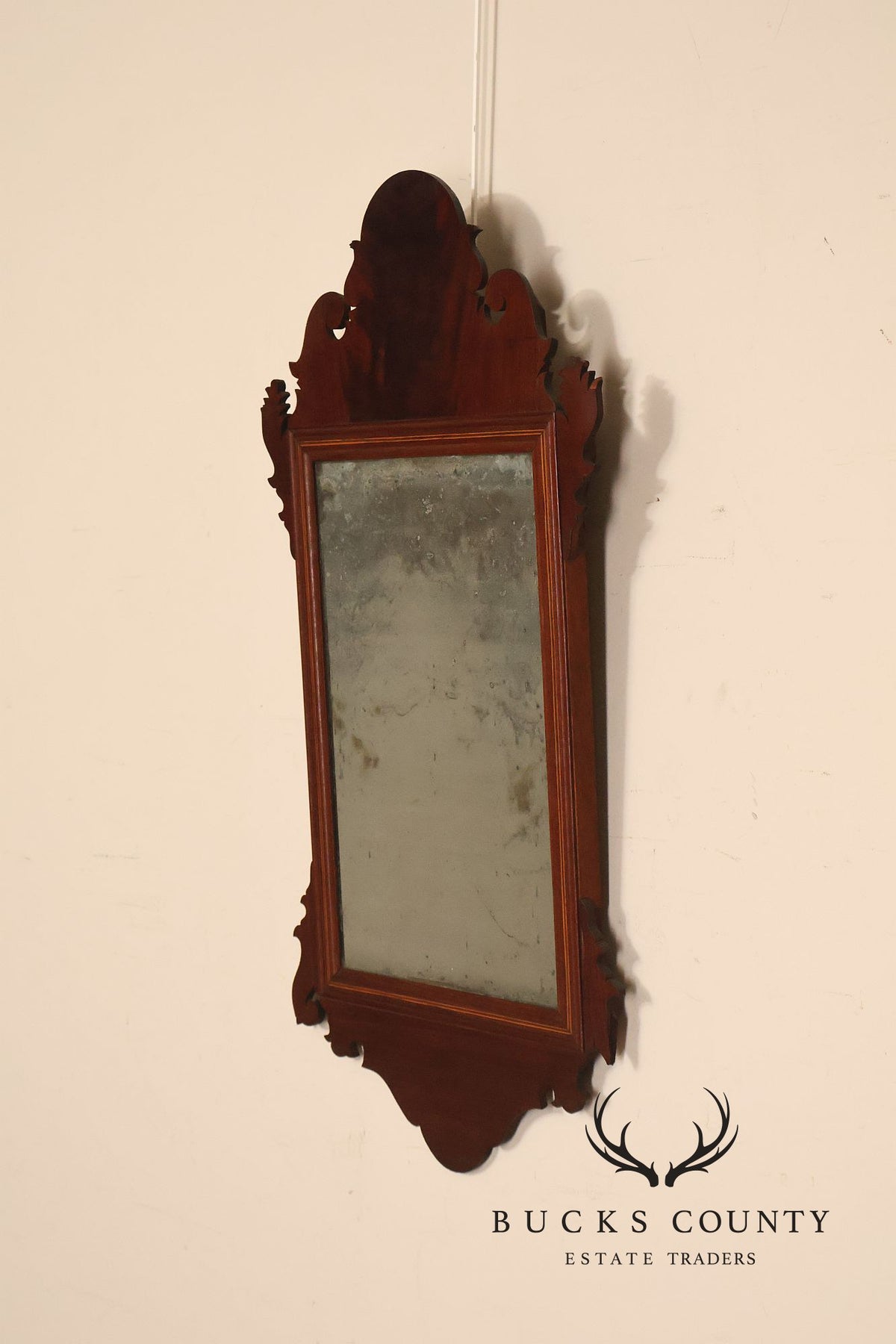 Antique Chippendale Style Mahogany Wall Mirror
