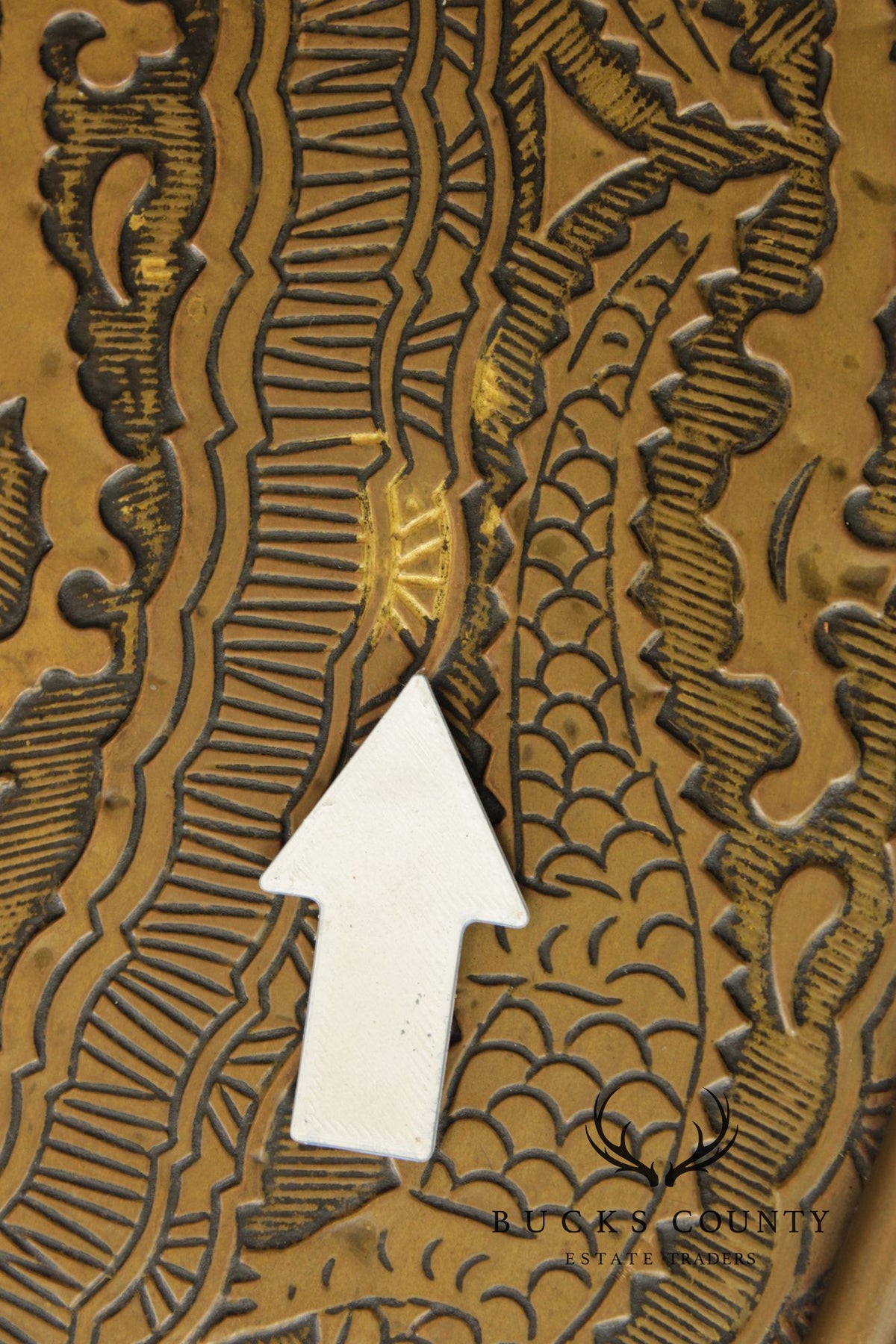 Chinese Style Bronze Top And Wood Base Accent Table With Dragon Motif