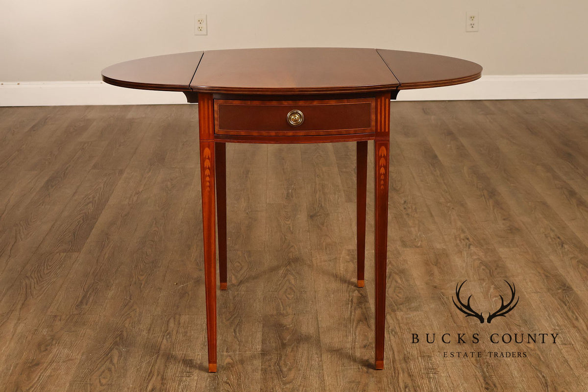 Baker Hepplewhite Style Mahogany Drop-Leaf Side Table