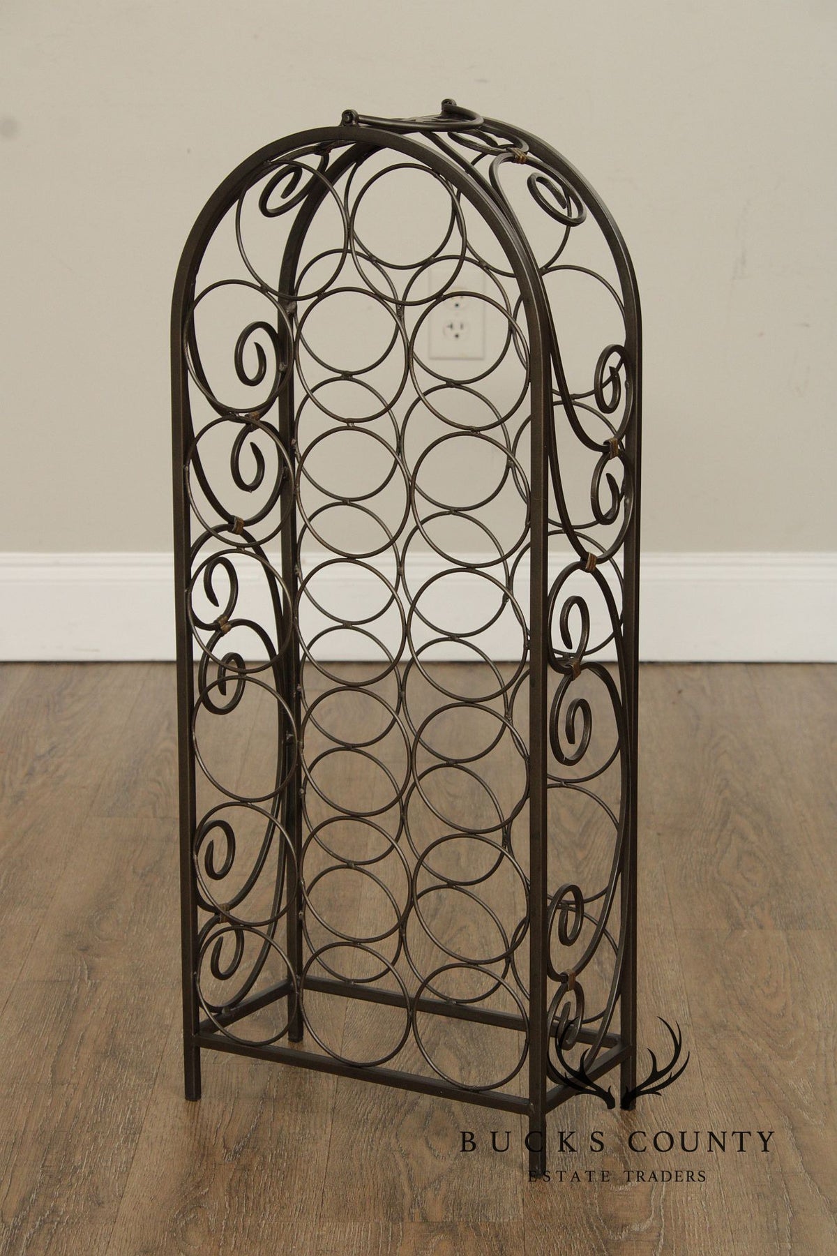 Arched 20-Bottle Iron Wine Rack