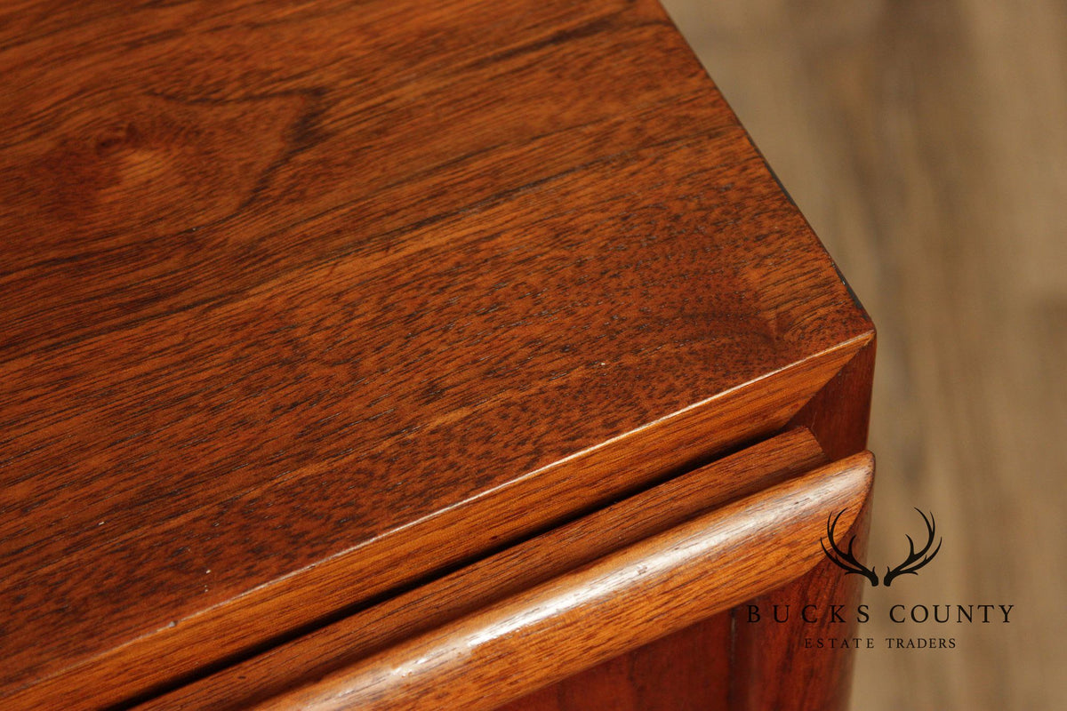 Brown Saltman Mid-Century Modern Walnut Cube Cabinet Coffee Table