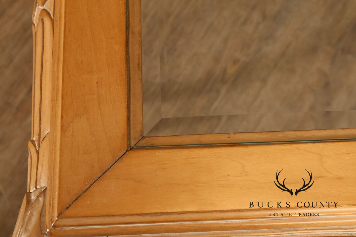 Hollywood Regency Narrow Glass Top Sofa Table