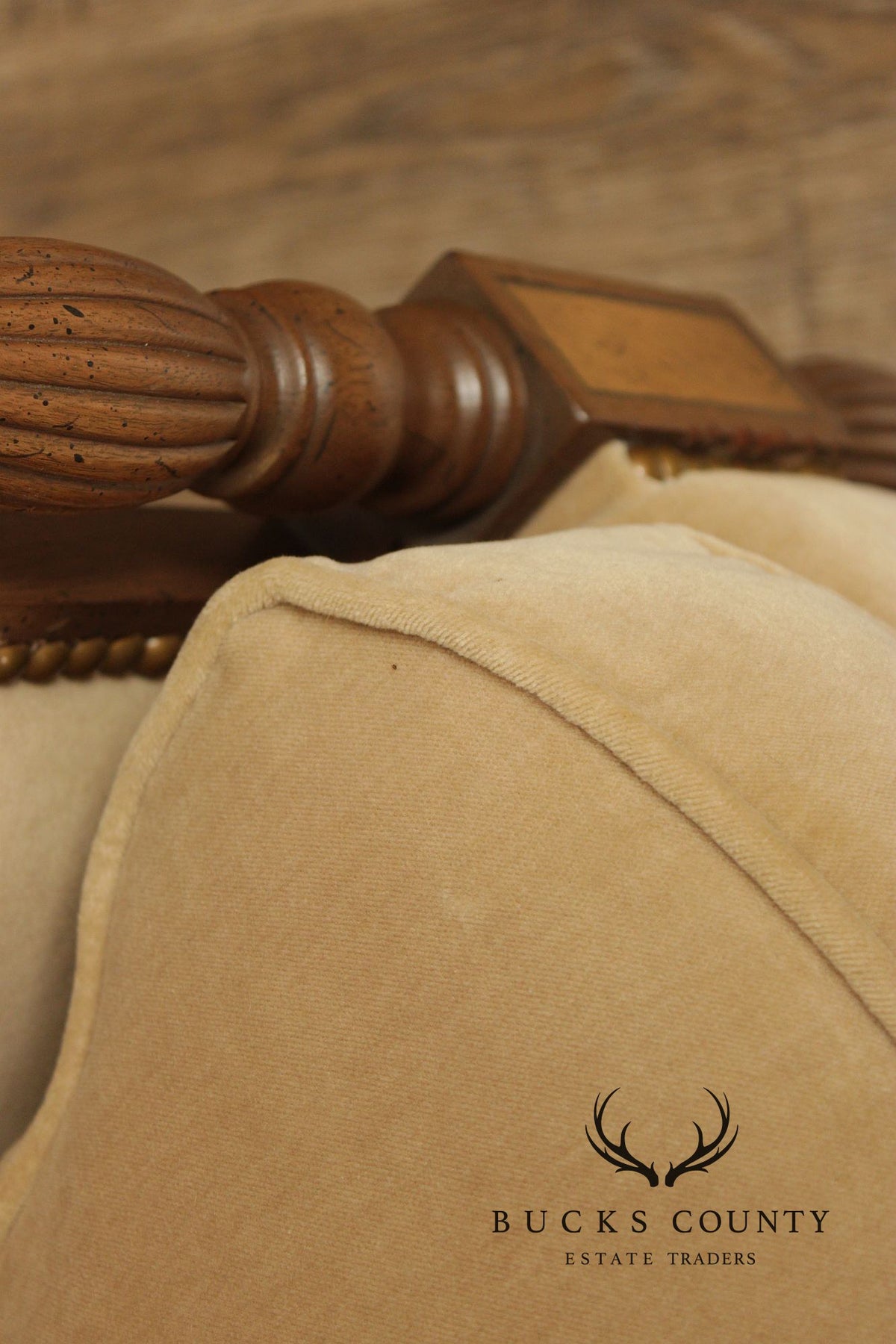 Sheraton Style Vintage Mahogany Tufted Sofa