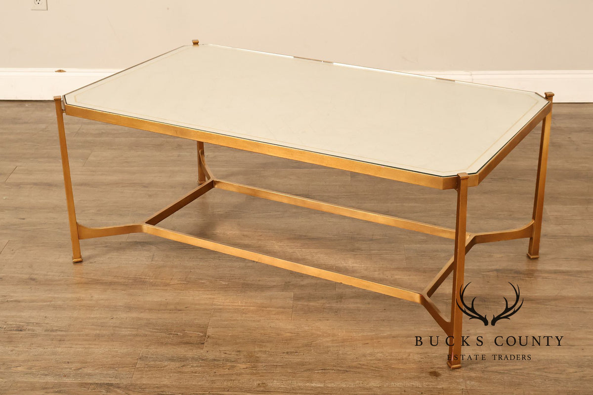 Jonathan Charles Luxe Gilded iron Eglomise Cocktail Table