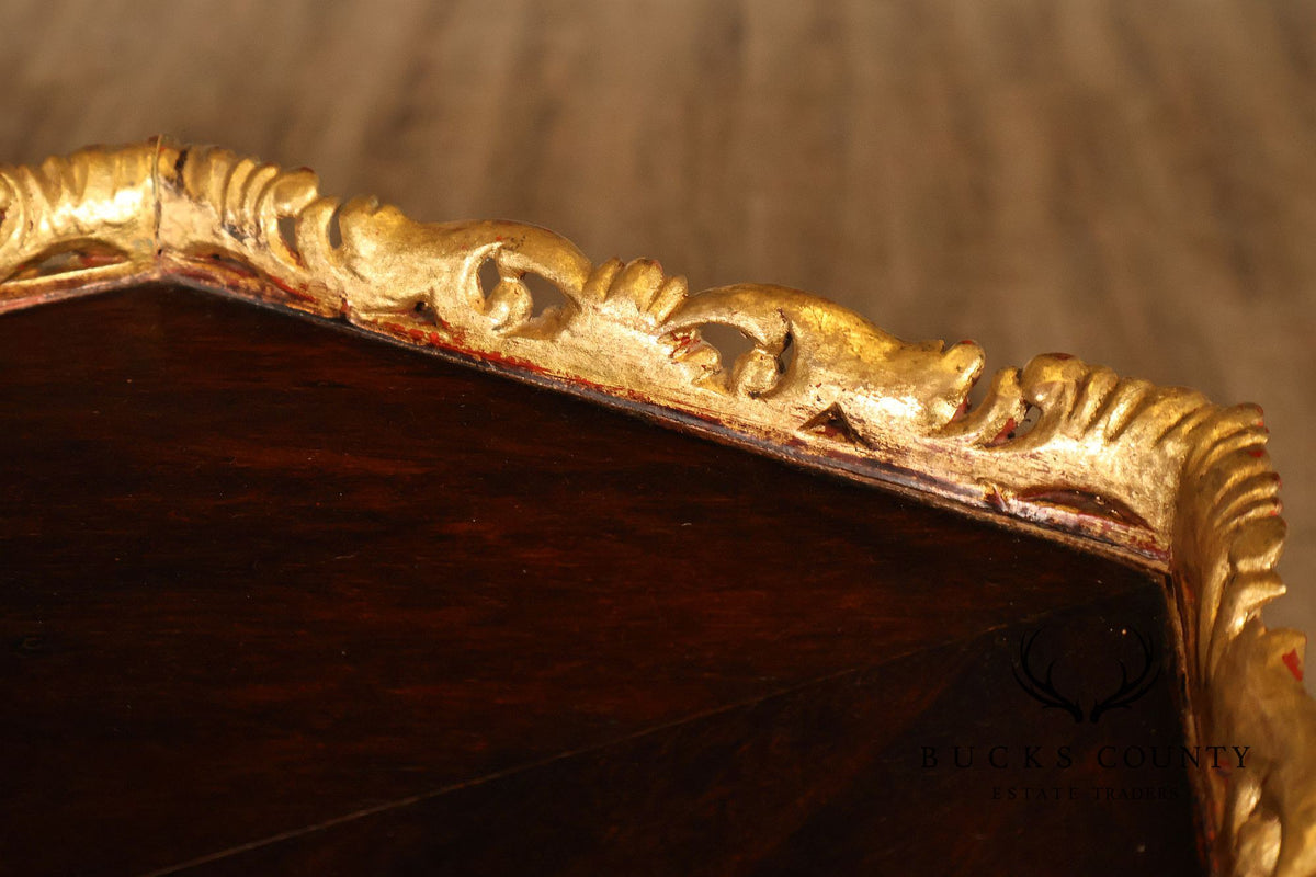 Italian Regency Style Mahogany And Gilt Pedestal Plant Stand