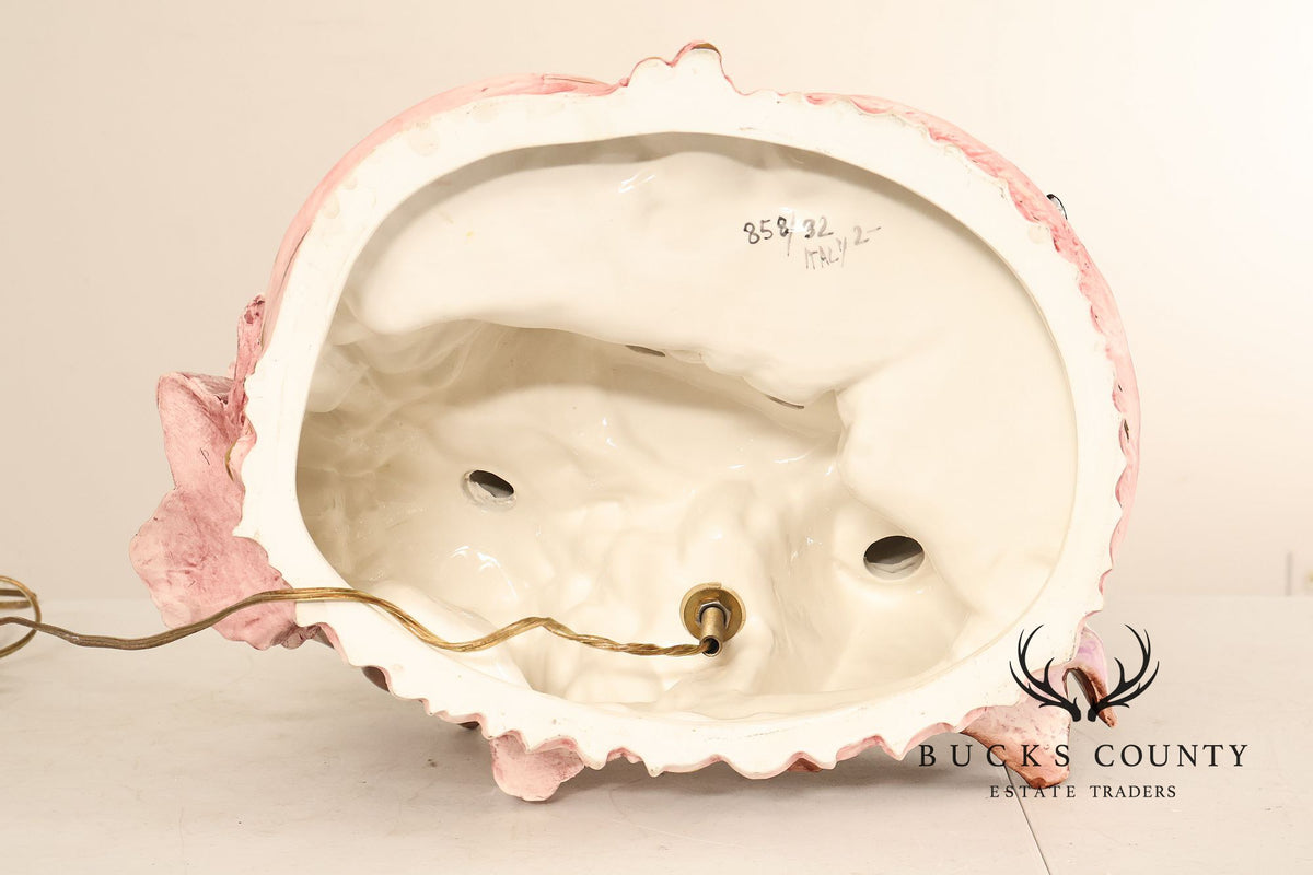 Italian Hand Painted Capodimonte Porcelain Table Lamp
